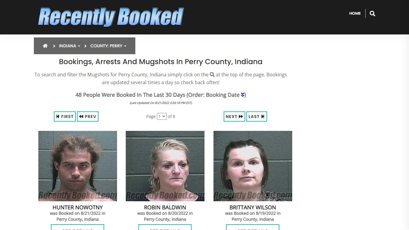 Recent bookings, Arrests, Mugshots in Perry County, Indiana